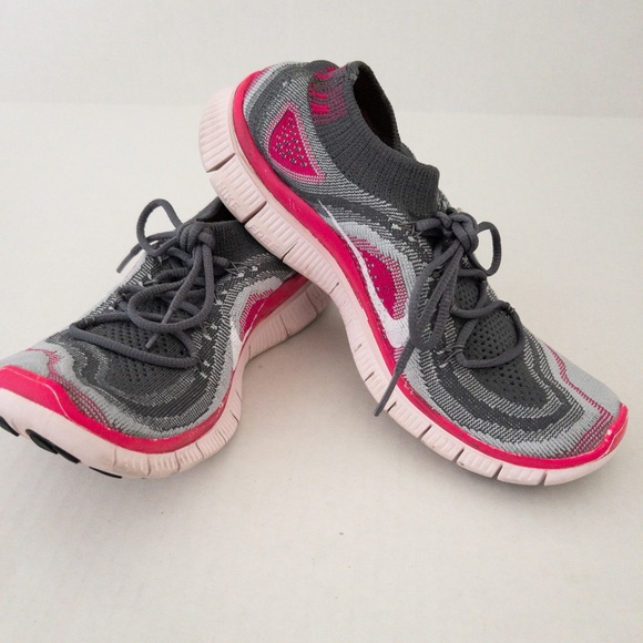 Nike Free Flynit 5.0 Running Athletic Shoes | Grey and Pink | Woman’s size 7.5 - Picture 8 of 8
